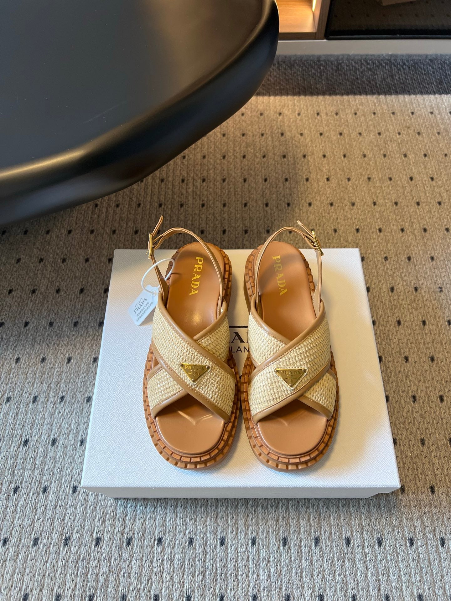 PD Crochet and leather sandals 1826062202