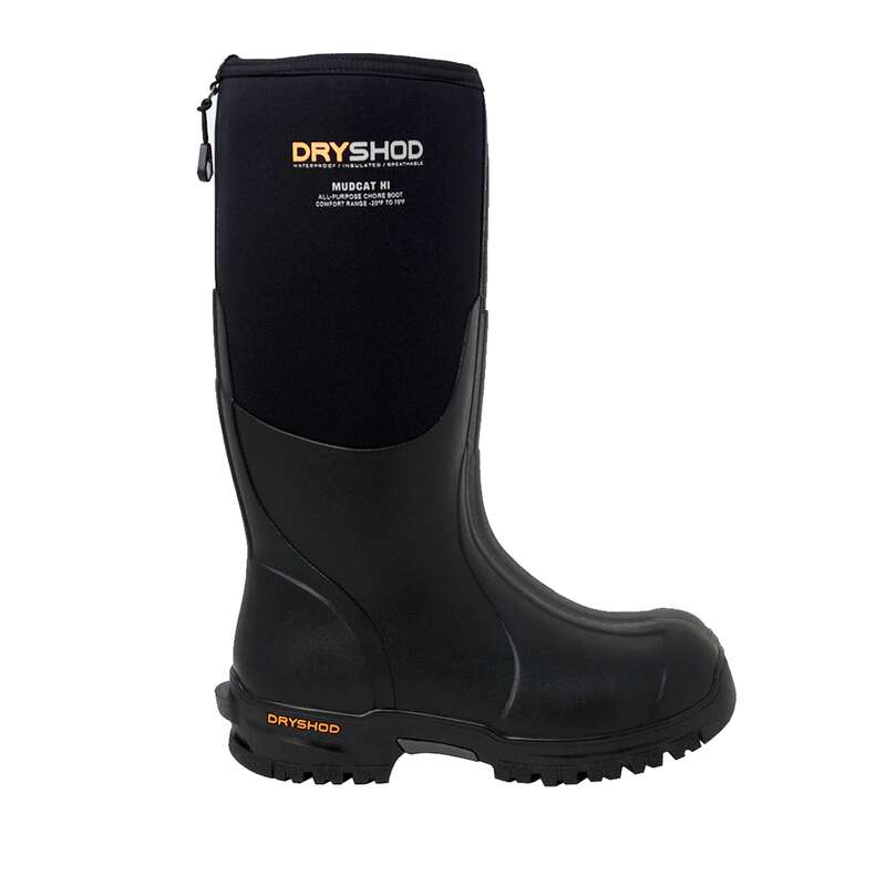 Dryshod Mudcat Rugged Knee High Work Boot | Black | Lightweight |Rubber